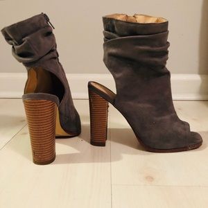 Cute little grey peep toe booties